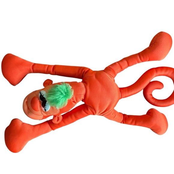 RARE Lanky Doodles 1990 vintage orange monkey stuffed animal toy collectors item - Picture 5 of 7